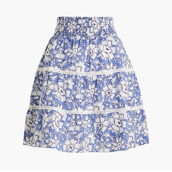 J.Crew Blue and White Floral Mini Skirt Size 2x - never worn - Picture 2 of 4